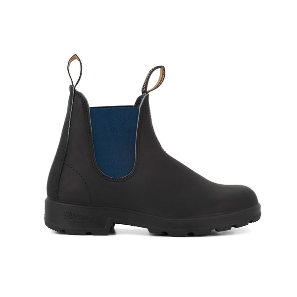 BLUNDSTONE 1917 Leather Boots with Blue Elastic in Voltan Black