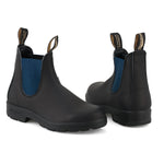 BLUNDSTONE 1917 Leather Boots with Blue Elastic in Voltan Black