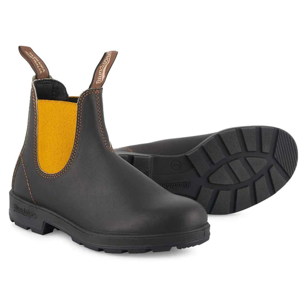 BLUNDSTONE 1919 Leather Boots in Brown/Mustard