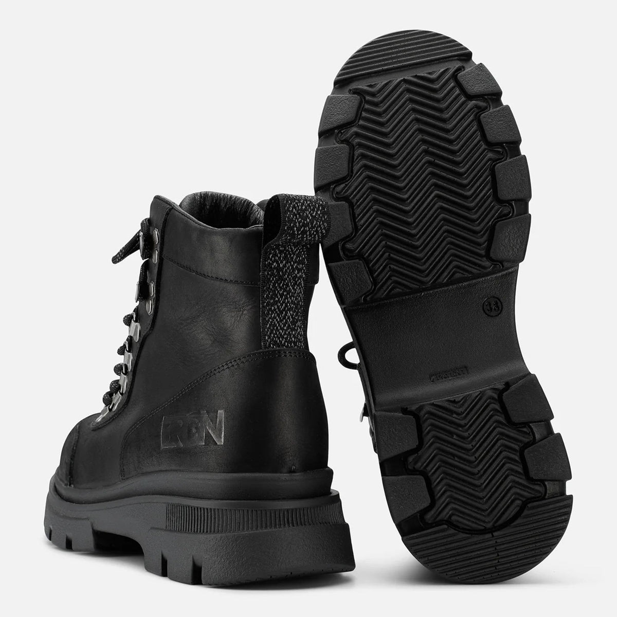 BRGN Hiking Boots in New Black