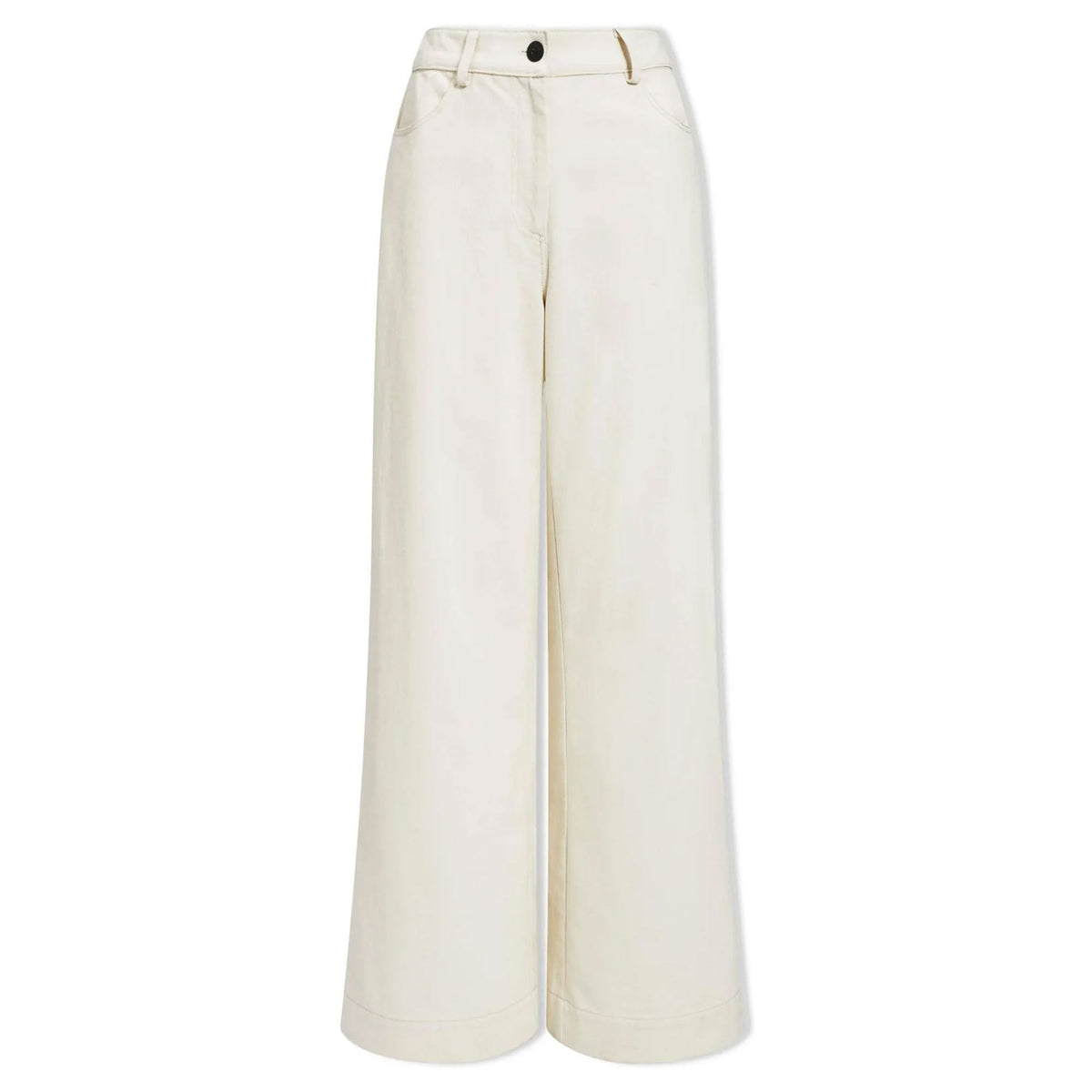 CEFINN Hayden Cotton Wide Leg Trousers in Ecru