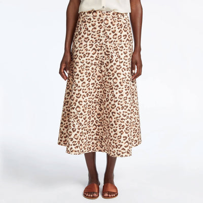 CEFINN Sierra Cotton Skirt in Leopard Print