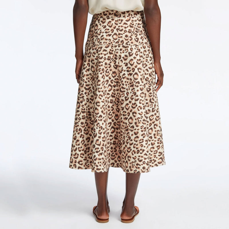 Sierra Cotton Skirt in Leopard Print