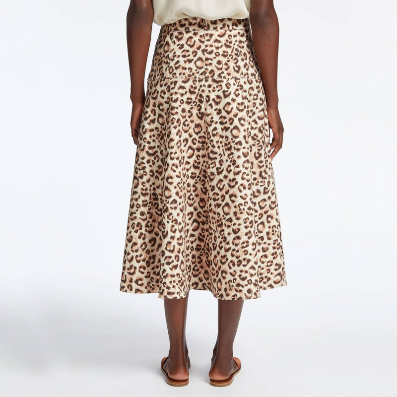 CEFINN Sierra Cotton Skirt in Leopard Print