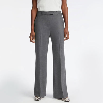 CEFINN Terence Wide Leg Wool Trousers in Mid Grey