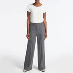 CEFINN Terence Wide Leg Wool Trousers in Mid Grey