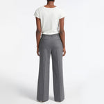 CEFINN Terence Wide Leg Wool Trousers in Mid Grey