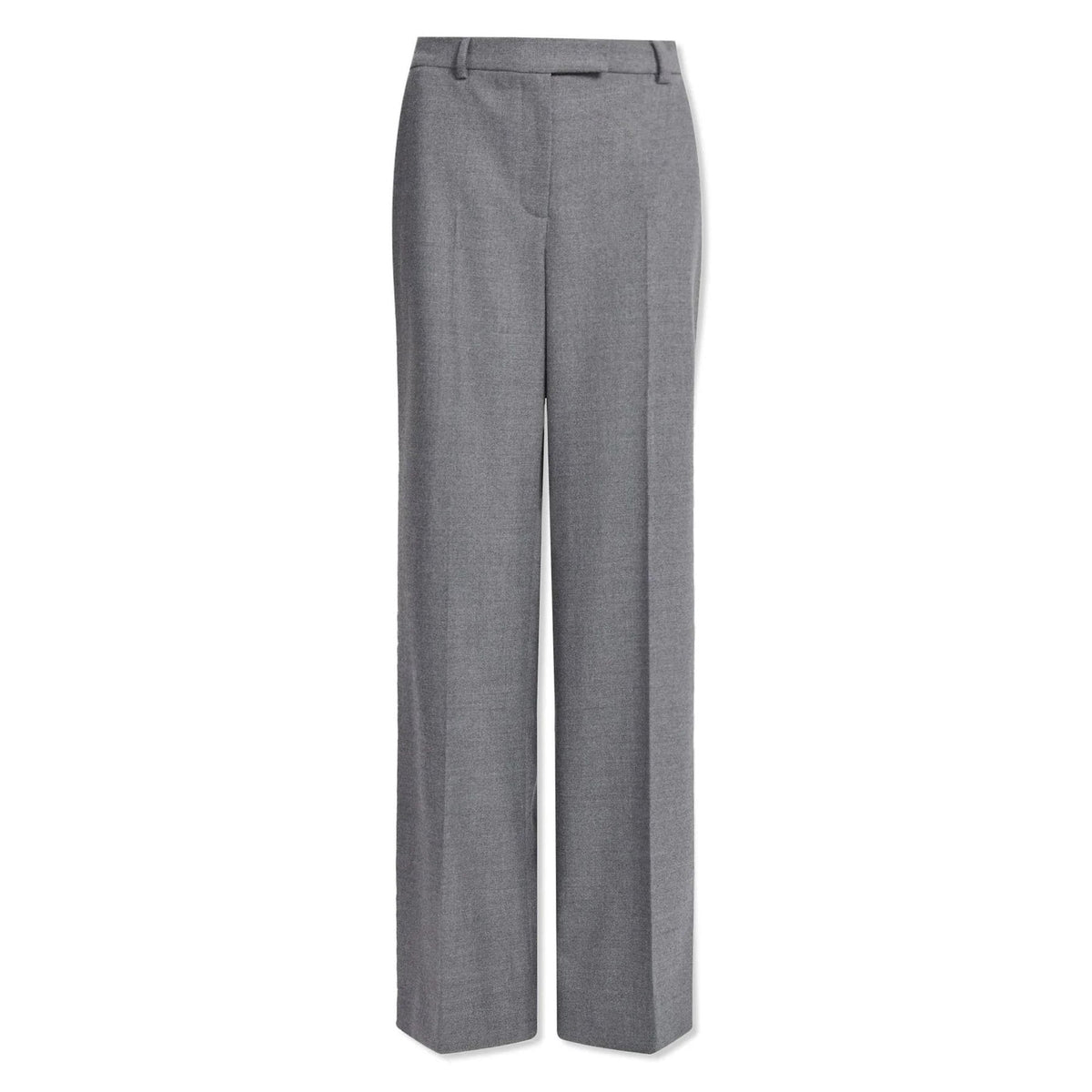 CEFINN Terence Wide Leg Wool Trousers in Mid Grey