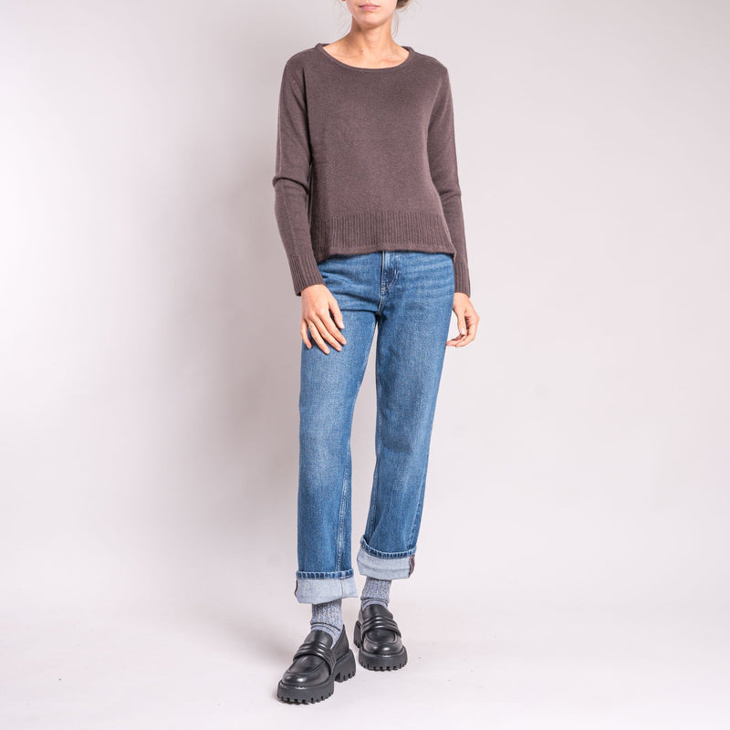COLLEN & CLARE Begonia Cashmere Jumper in Bitter Chocolate