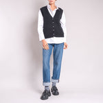 Denner Button Up Knitted Tank in Black