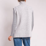 Tilly Roll Neck Knitted Tank in Silver Marl