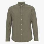 Organic Button Down Shirt in Dusty Olive