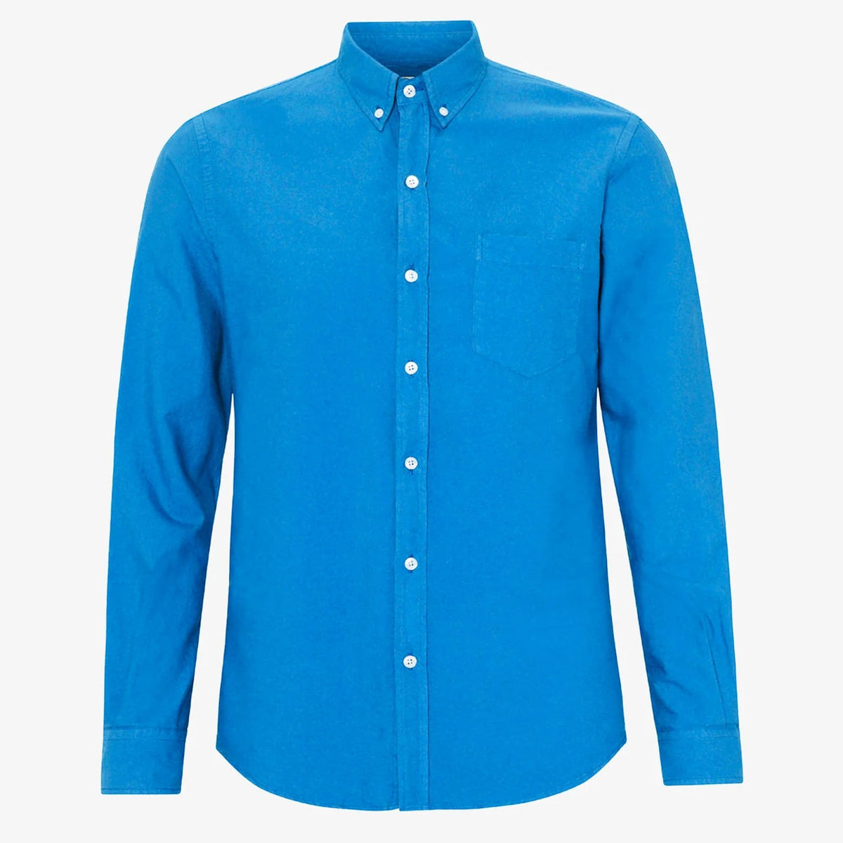 COLORFUL STANDARD Organic Button Down Shirt in Pacific Blue