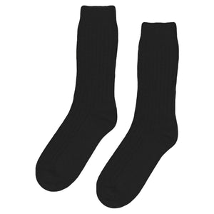 Merino Wool Blend Socks in Deep Black