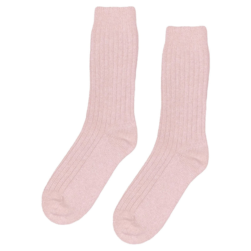 Merino Wool Blend Socks in Faded Pink