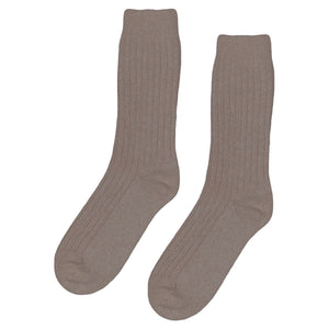 Merino Wool Blend Socks in Warm Taupe