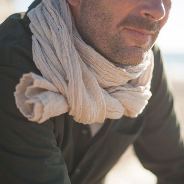 COULEUR CHANVRE Hemp Scarf in Pearl Grey