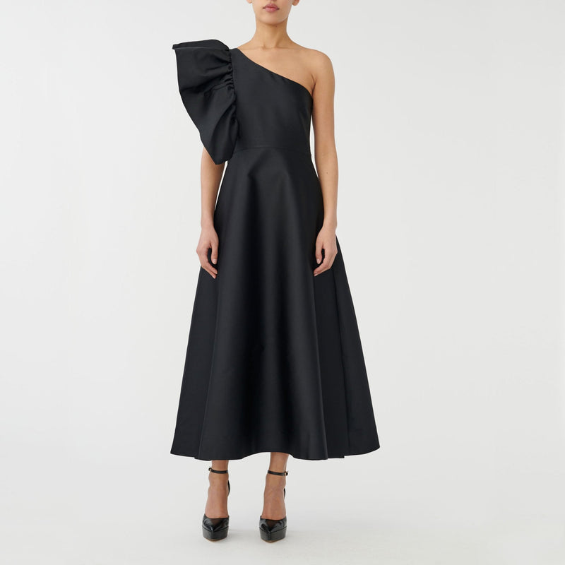 Flornette One Shoulder Dress in Black