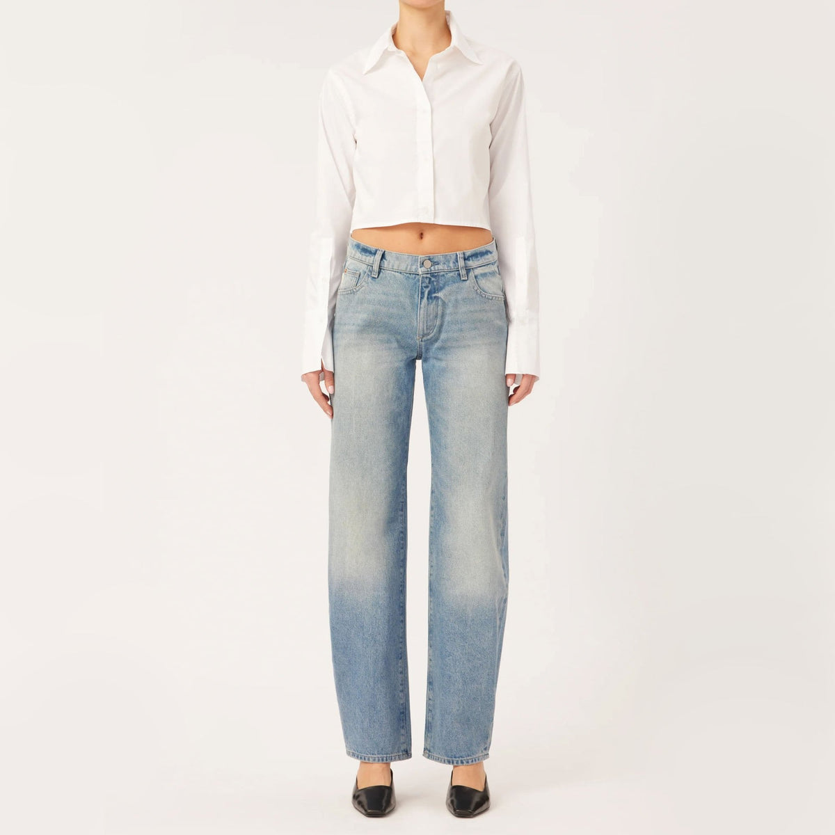 DL1961 Illia Barrel Leg Jeans in Aged Mid