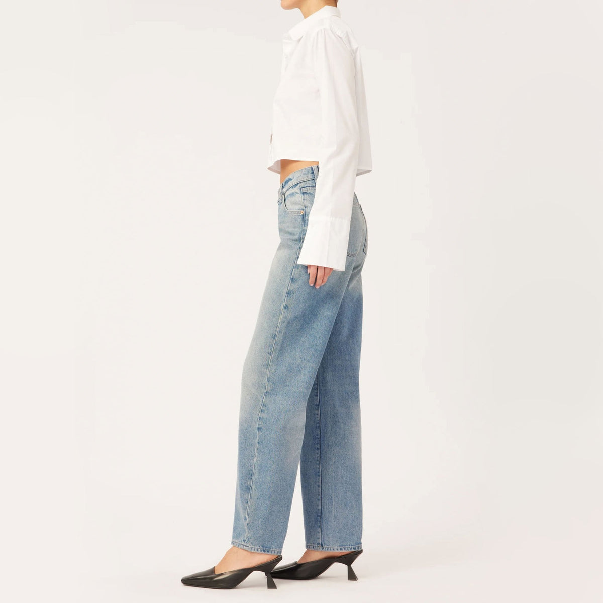 DL1961 Illia Barrel Leg Jeans in Aged Mid