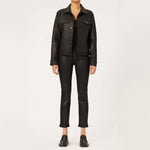 DL1961 Mara Coated Straight Leg Jeans in Black