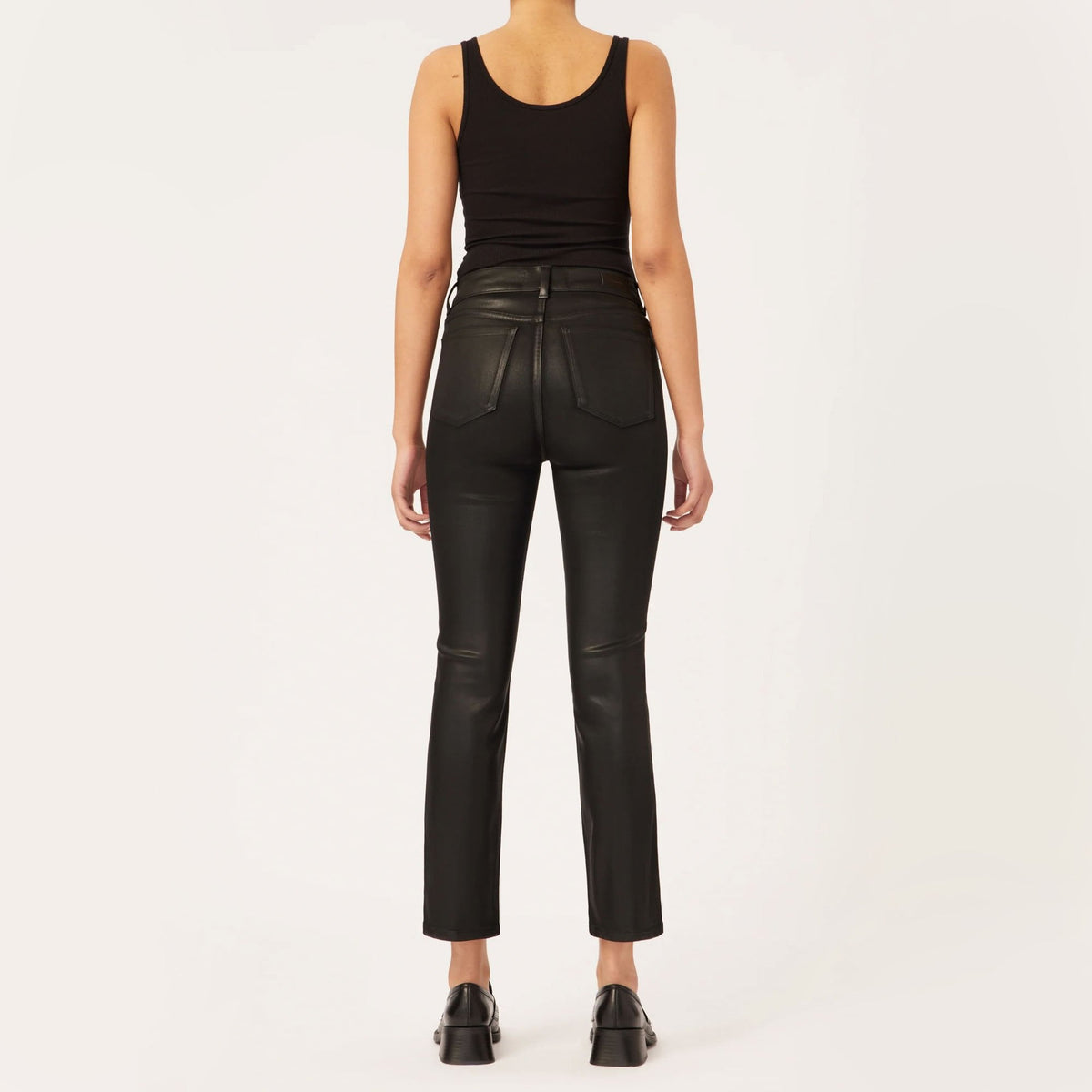 DL1961 Mara Coated Straight Leg Jeans in Black