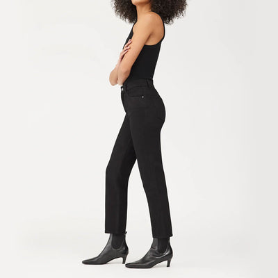 DL1961 Patti High Rise Straight Leg Jeans in Raven