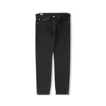 Slim Tapered Kaihara Jeans in Rinsed Black Denim