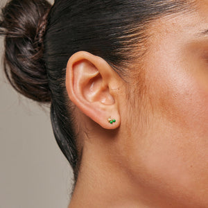 Cherry Stud Earrings - Grass green