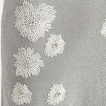 Edance Embroidered Knit Skirt in Silver/Off White
