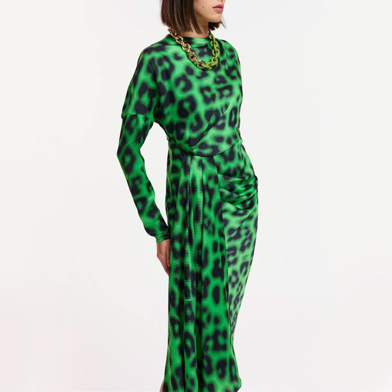 ESSENTIEL ANTWERP Elisha Drape Detail Dress in Green
