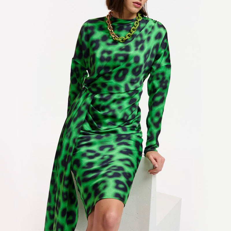 ESSENTIEL ANTWERP Elisha Drape Detail Dress in Green