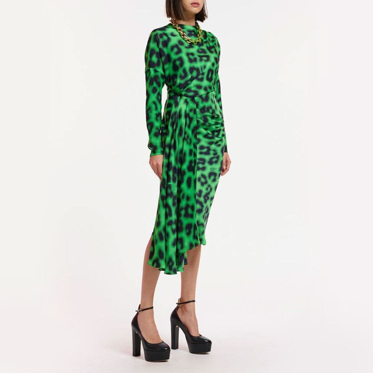 ESSENTIEL ANTWERP Elisha Drape Detail Dress in Green