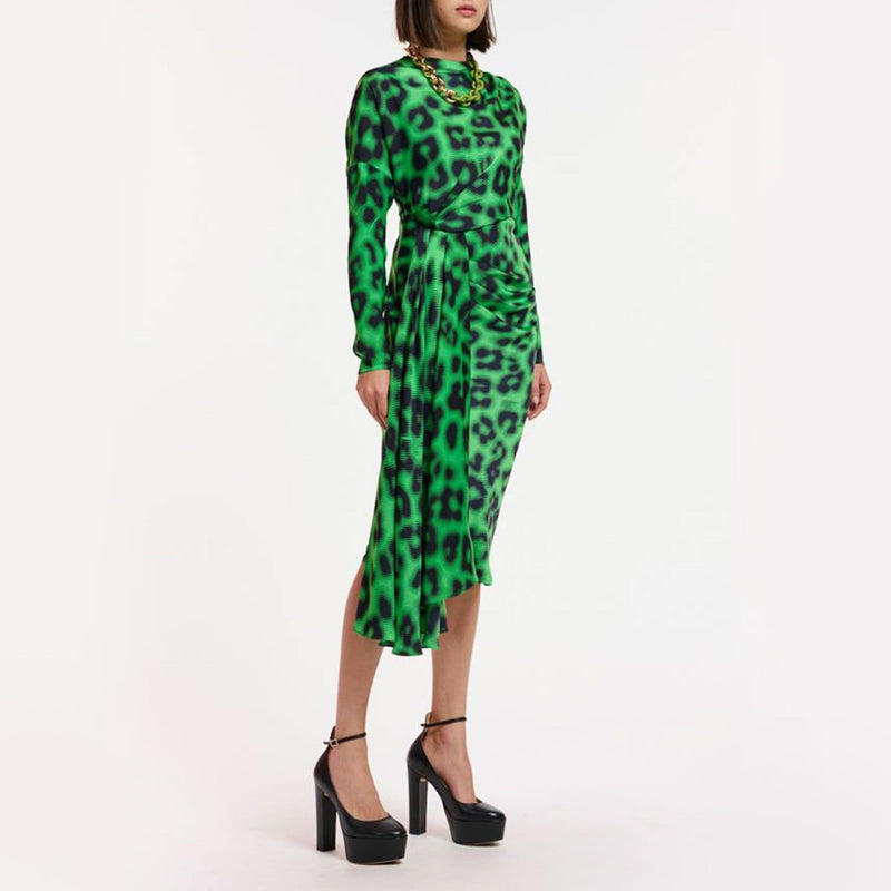 ESSENTIEL ANTWERP Elisha Drape Detail Dress in Green
