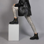 Yolla Fur Lined Chelsea Boots in Black