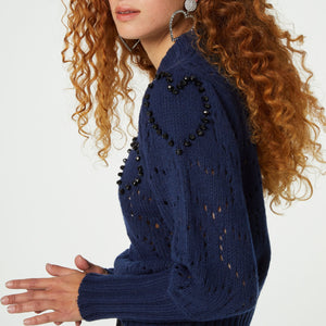 Diana Beads Jumper in Navy