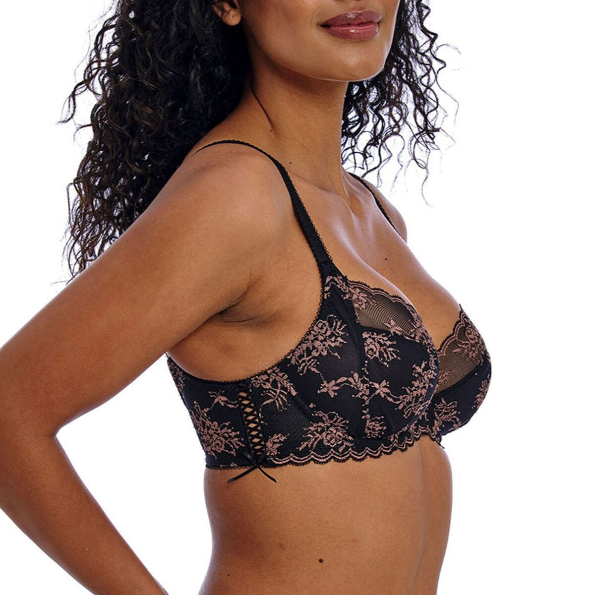 FREYA Offbeat Decadence UW Side Support Bra in Black