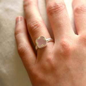 Serene Ring in Pink Chalcedony