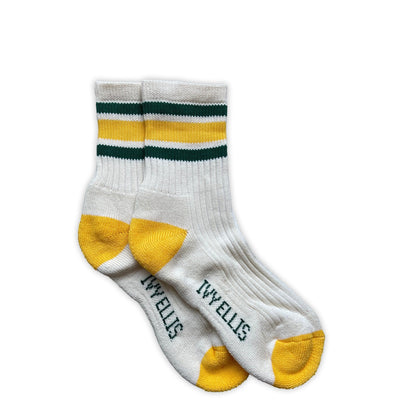 IVY ELLIS Ladies Starr Vintage Sport Cotton Socks in Cream/Yellow