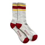 Mens Dawson Vintage Cotton Sports Socks in Ecru/Yellow/Red