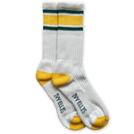 Mens Starr Vintage Cotton Sport Socks in Ecru/Yellow/Green