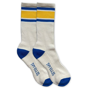 Mens Youngblood Vintage Sport Socks in Blue/Yellow/White