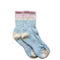 IVY ELLIS Ladies Big Sand Cotton Slub Socks in Baby Blue/Pink