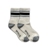 IVY ELLIS Ladies Stabler Vintage Sports Socks in Cream/Grey/Black