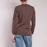 JEAN & TEMPLE Round Neck Jumper in Chocolate