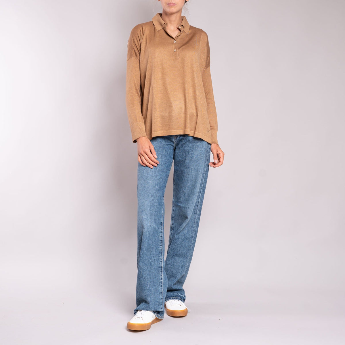 JEAN & TEMPLE Silk & Cashmere Shirt in Caramel