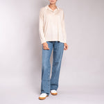 JEAN & TEMPLE Silk & Cashmere Shirt in Light Oat
