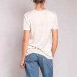 JEAN & TEMPLE Silk & Cashmere S/S T Shirt in Cream