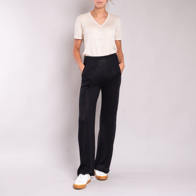 JEAN & TEMPLE Silk & Cashmere Trousers in Black