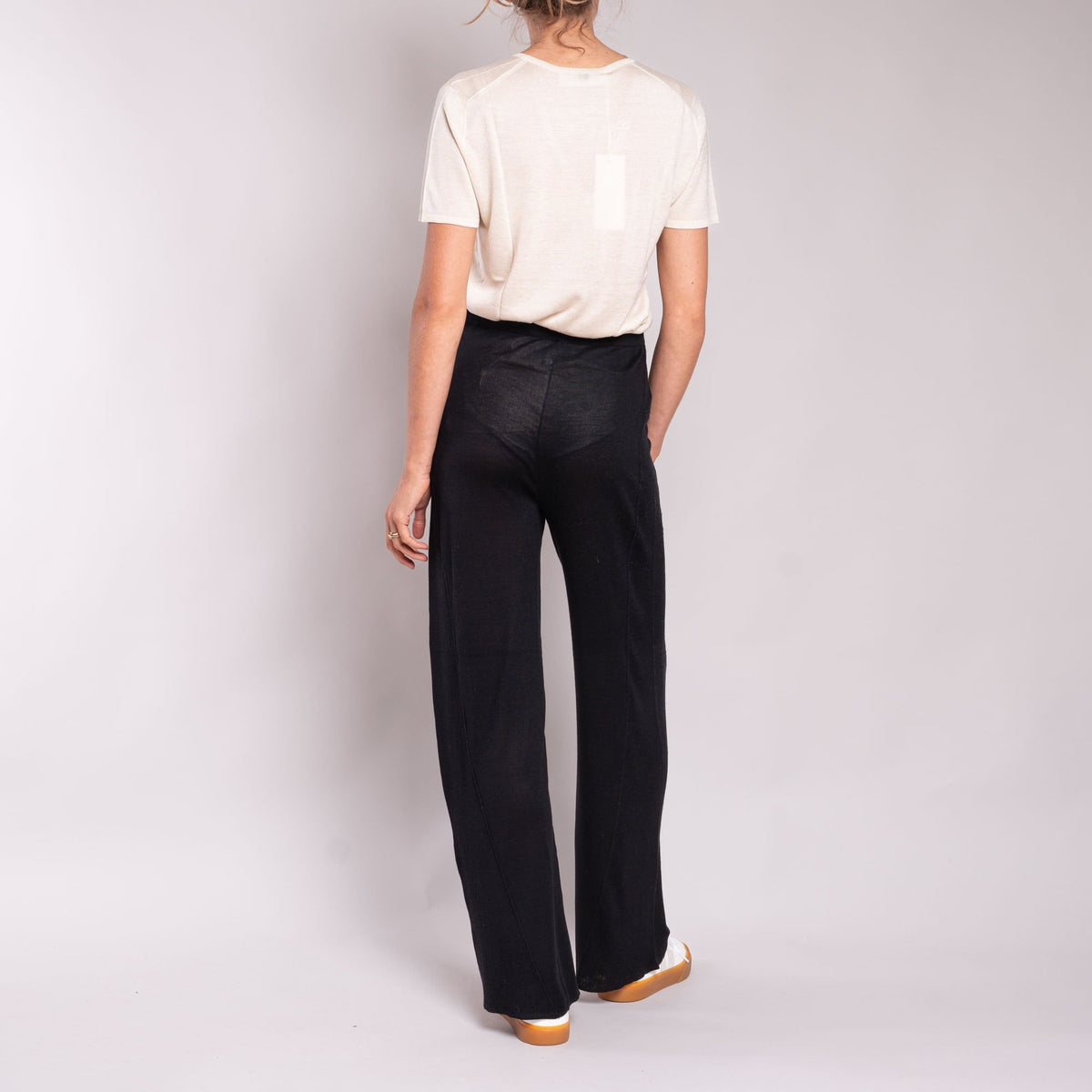 JEAN & TEMPLE Silk & Cashmere Trousers in Black